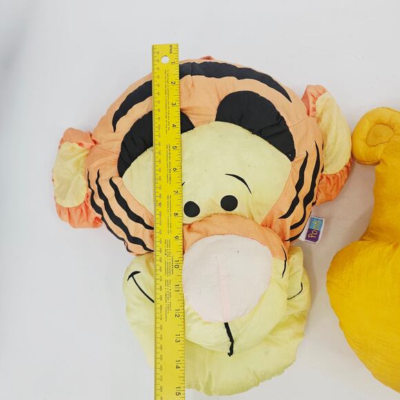 Vintage Pooh and Tigger Head Play By Play Puffalump Plush Pillows 15” - Picture 2 of 13